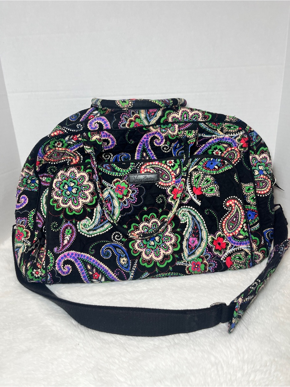 Vera Bradley Grand Weekender Quilted Duffel Bag Retired Kiev Paisley Pattern